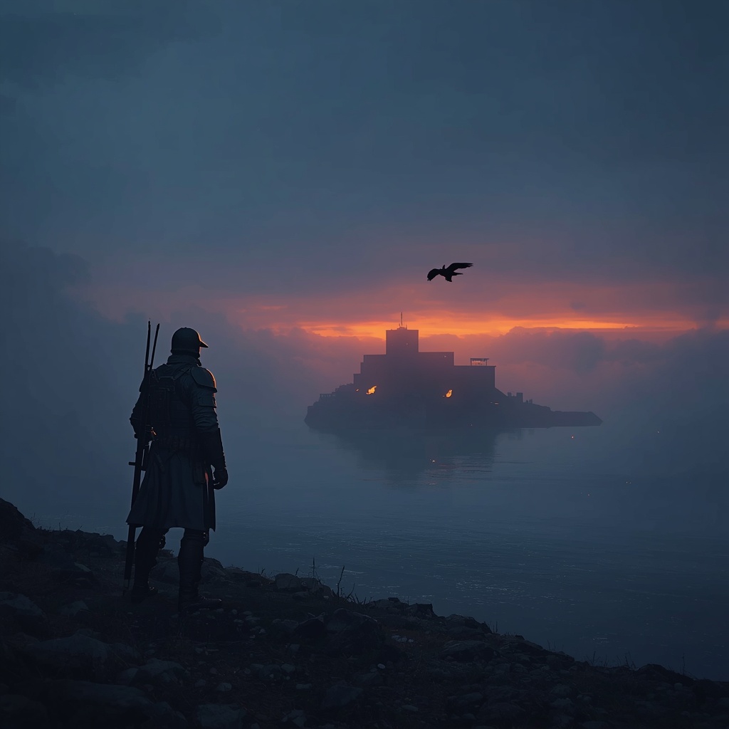 A lone warden watching over a survival island